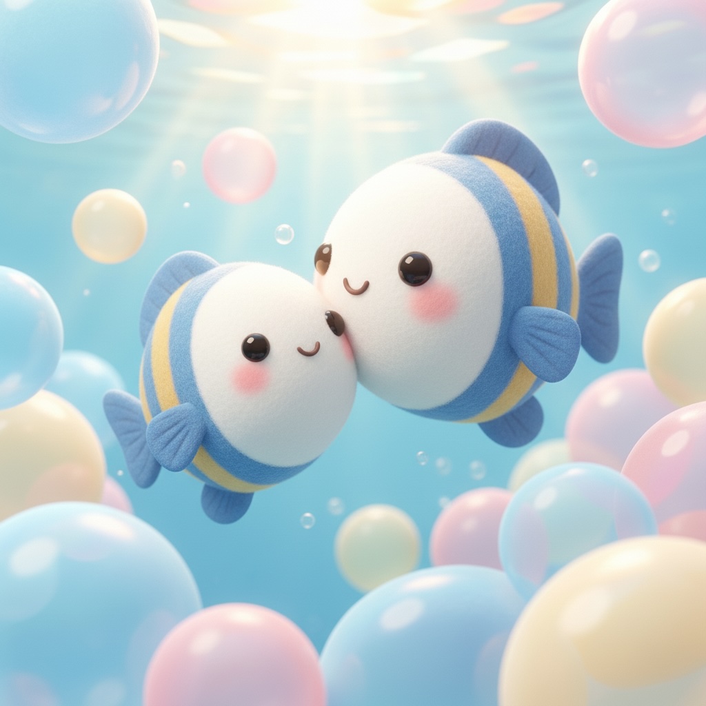 Happy parent and child swimming